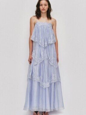 Aje Ophelia Lace Gown Maxi Dress